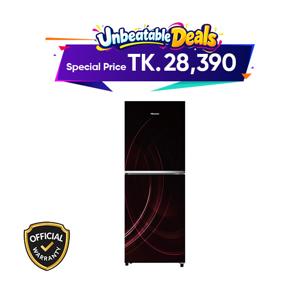 Hisense 238L TMF Glass Door Refrigerator (RTDG238NASR/BD3)-Starry Red